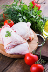 Raw chicken meat