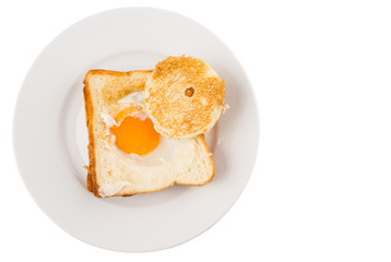 Egg in the basket bread toast 