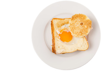 Egg in the basket bread toast 