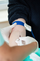 Taking blood sample