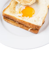 Egg in the basket bread toast 