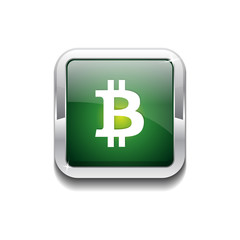 Bit Coin Currency Sign Shiny Vector Web Icon Button