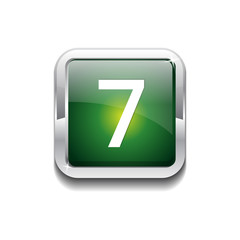 7 Number Rounded Rectangular Vector Green Web Icon Button