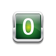 0 Number Rounded Rectangular Vector Green Web Icon Button