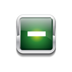 Minus Rounded Rectangular Vector Green Web Icon Button
