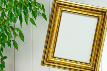 Täfelung mit Pflanze - Hintergrund