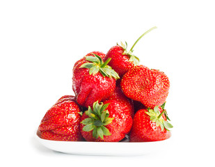 Fresh ripe strawberries on a white background isolated