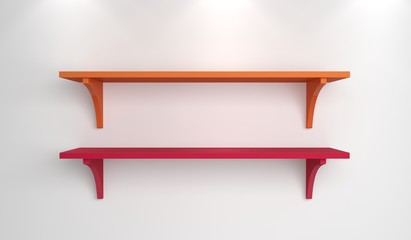 Simple shelves on a wall.