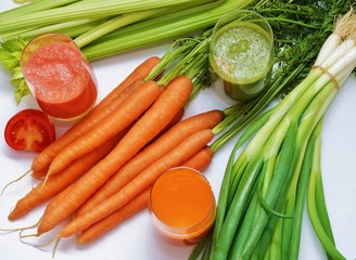 Vegetable juice from fresh organic vegetables
