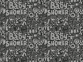seamless doodle baby pattern