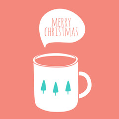 Cute Christmas card. Hand drawn festive vector illustration