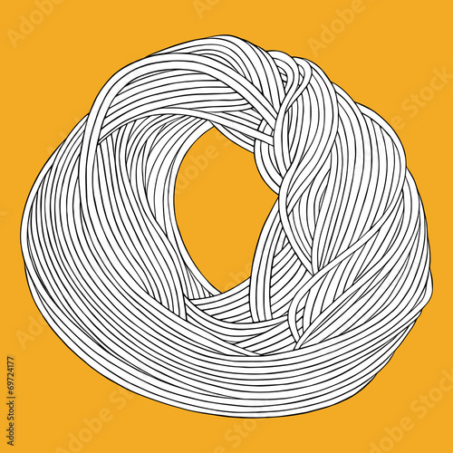 "Hand drawn vector noodle. Doodle kitchen illustration ...