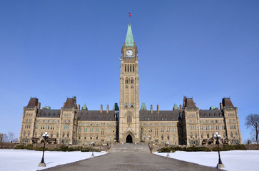 Obraz premium Parliament Buildings in winter, Ottawa, Canada