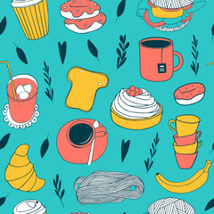 Cute  seamless background for kitchen and cafe