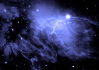 Star field in space and a nebulae