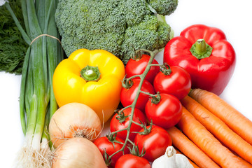 Gemüse; Tomaten, Paprika, Karotten, Brokkoli, Lauch