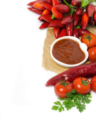 Tomato sauce and vegetables