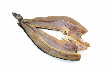 Dried fish isolate on white background
