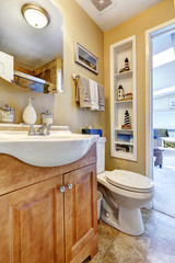 Fototapeta na wymiar Bathroom vanity cabinet with mirror