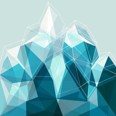 Abstract geometry blue mountain