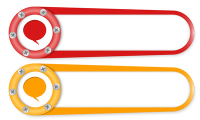 Obraz premium set of two buttons with screws and speech bubble