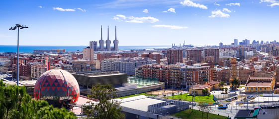 Panorama of Barcelona from Badalona