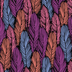 Bright feather seamless pattern