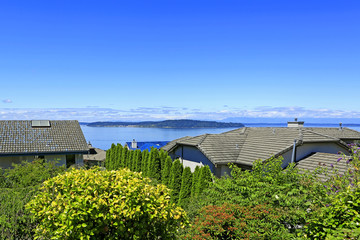 Scenic bay view from walkout deck