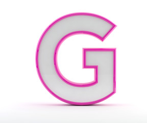 3D letter with glossy pink outline - Letter G