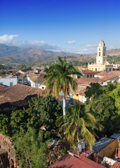 view of Trinidad with Lucha Contra Bandidos, Cuba...