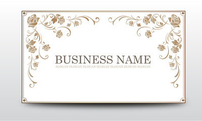 Carte de visite floral brune