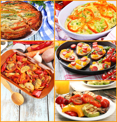 Collage of vegetable dishes