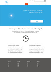 Fototapeta premium Modern website design template. Clear landing page