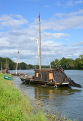traditionelle Boote auf der Loire