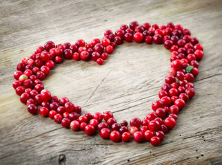 heart shape of fresh berries