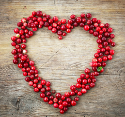 heart shape of fresh berries