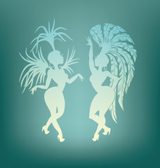 Samba queen dancing silhouette