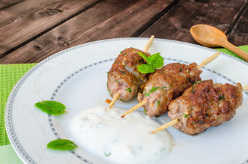 Beef kebab with with couscous