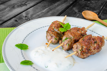 Beef kebab with with couscous