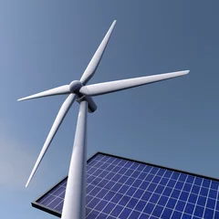 Poster Hernieuwbare energie - zon en wind © emieldelange