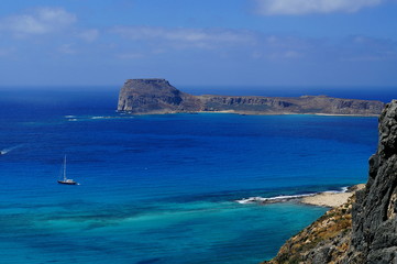 Fototapeta na wymiar View on Gramvousa Island, Crete