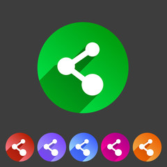 Share flat icon badge
