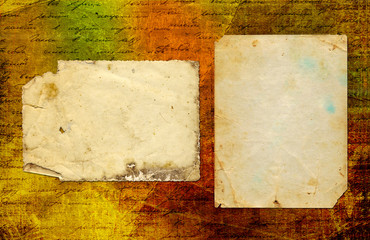 Grunge abstract paper background with old photo and handwrite te