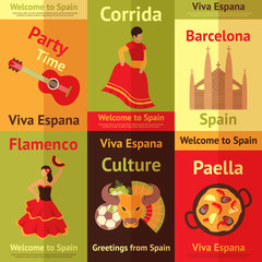 Spain retro posters set