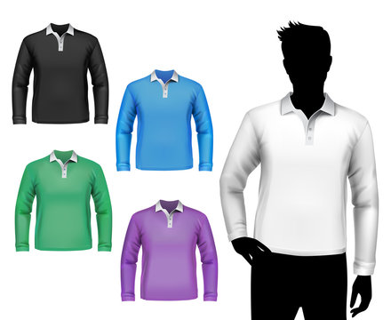 T-shirts Male Polo Long Sleeve Set