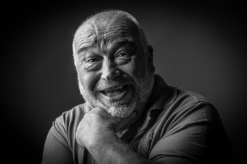happy old man looking strange