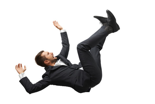 falling and screaming businessman