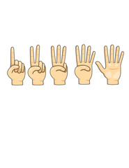 counting finger 1,2,3,4 and 5