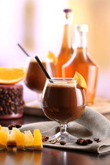 Espresso cocktail served on table
