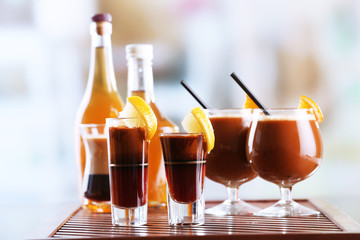 Espresso cocktail served on table